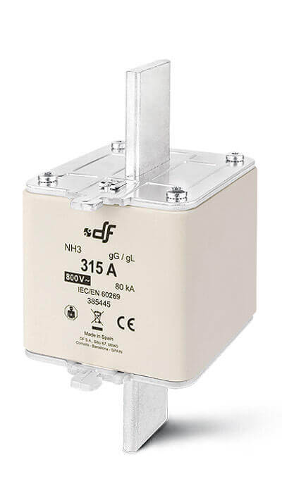 DEWIN 5x Fusibili NH00C 63A 500V | Portafusibile A Coltello Con Indicatore Luminoso Rosso | Protezione Cortocircuito Per Quadri Elettrici