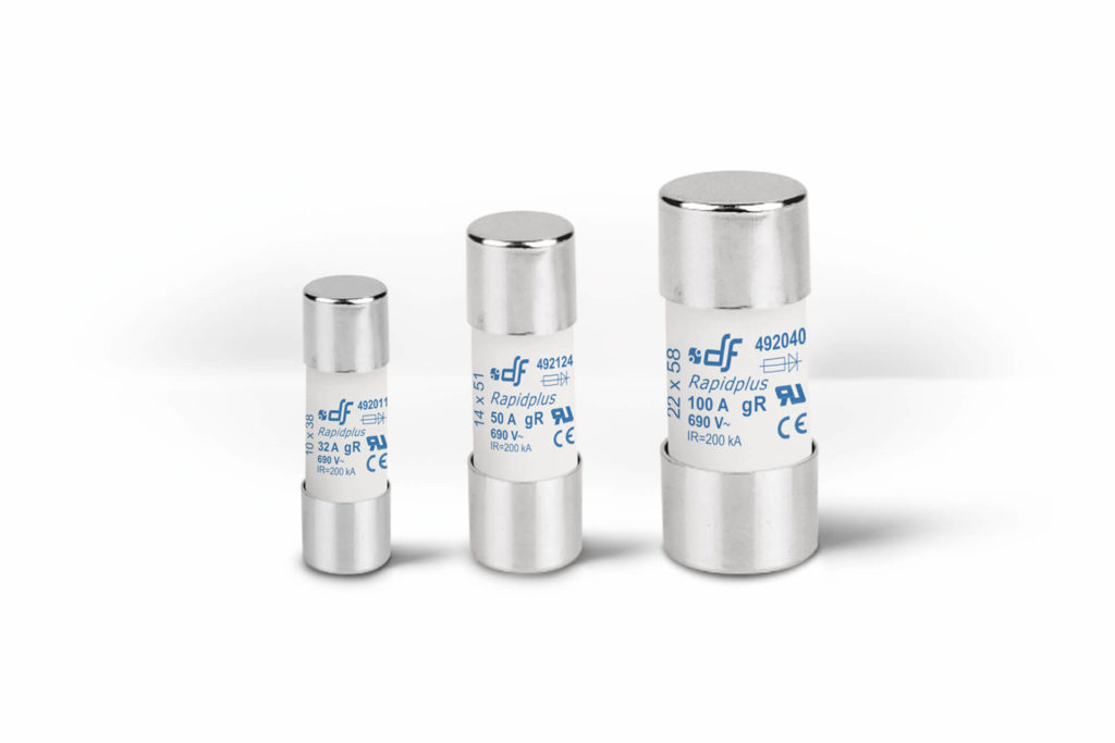 gR Cylindrical fuse links for semiconductors - DF Electric | Industrial ...